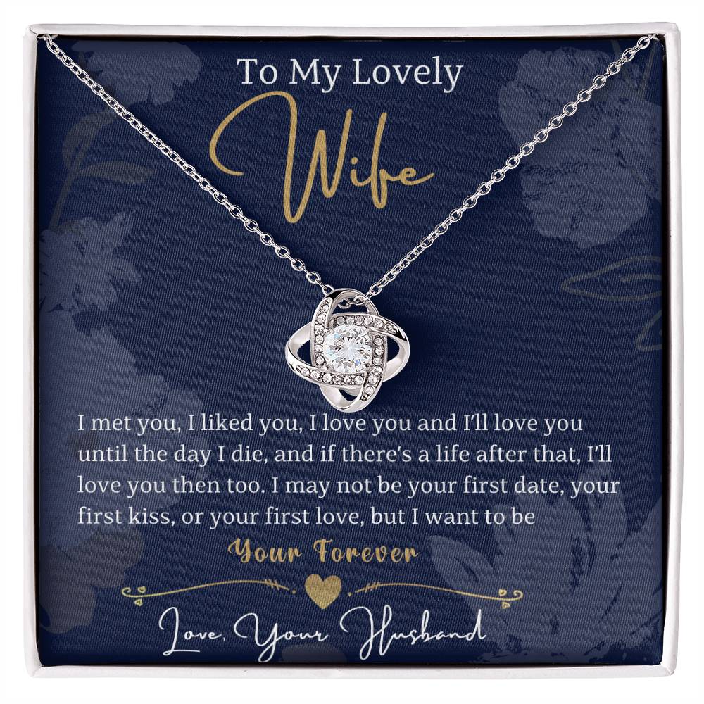 To My Lovely Wife Love Knot Necklace - Gifted Jewels