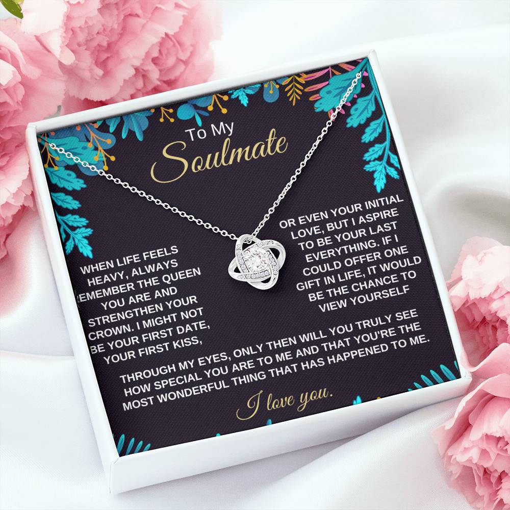 To My Soulmate Love Knot Necklace