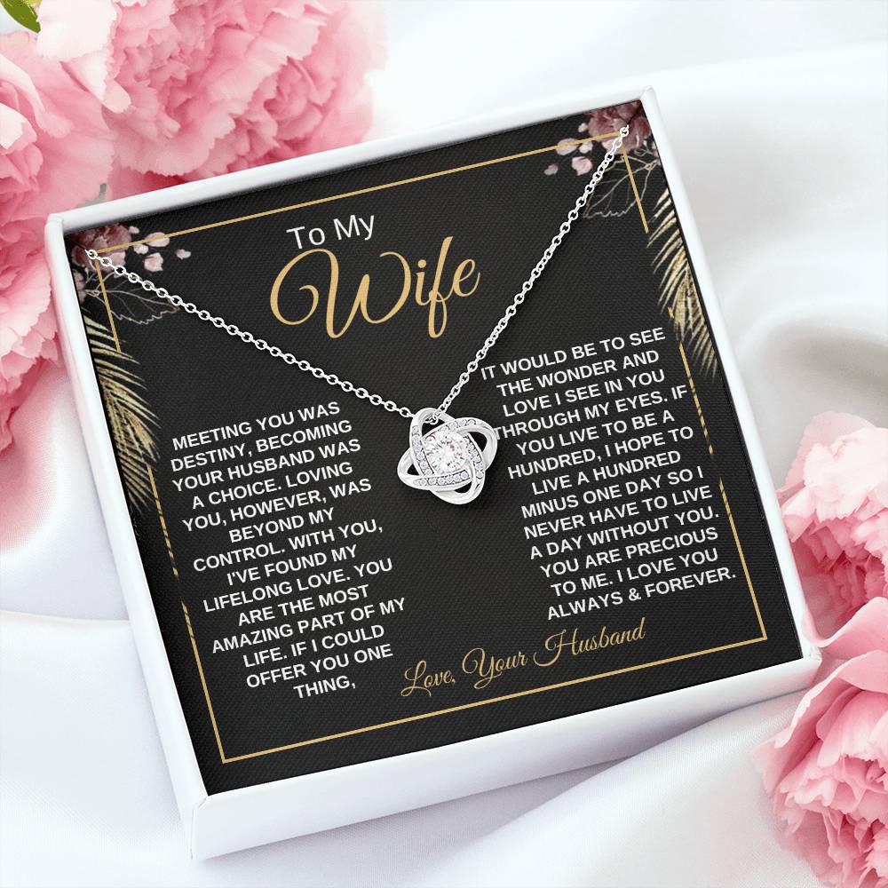 To My Wife Love Knot Necklace