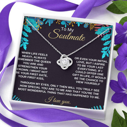 To My Soulmate Love Knot Necklace