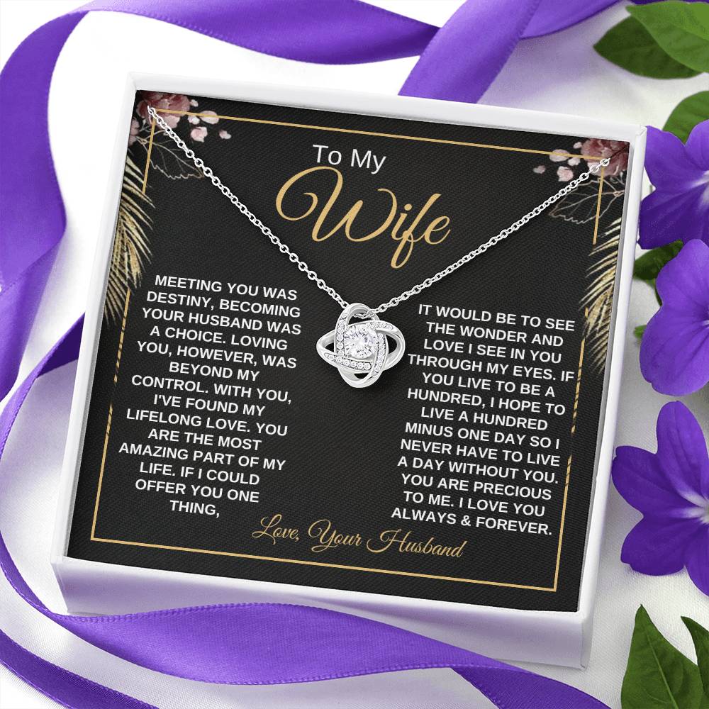 To My Wife Love Knot Necklace