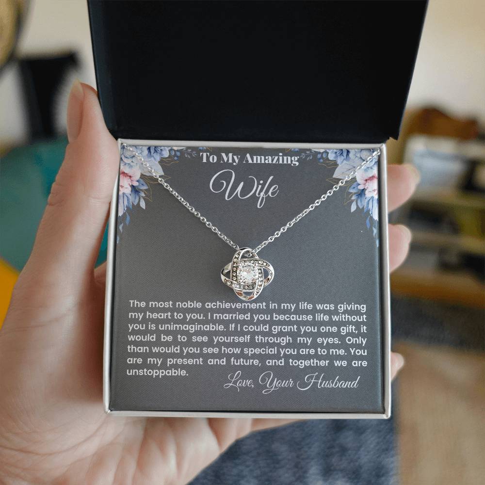 To My Amazing Wife Love Knot Necklace - Gifted Jewels