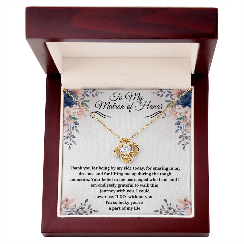 To My Matron of Honor Love Knot Necklace - Gifted Jewels