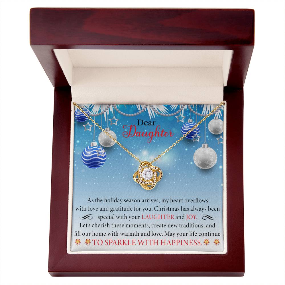 Dear Daughter Merry Christmas Love Knot Necklace - Gifted Jewels