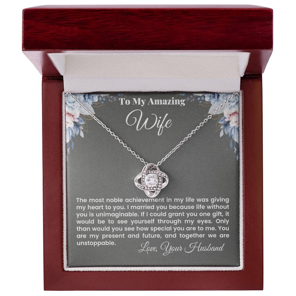 To My Amazing Wife Love Knot Necklace - Gifted Jewels