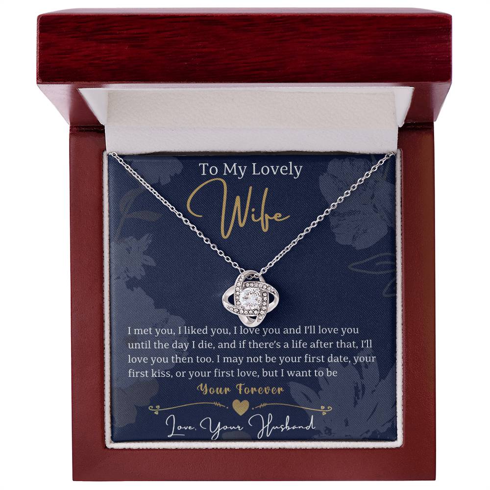 To My Lovely Wife Love Knot Necklace - Gifted Jewels