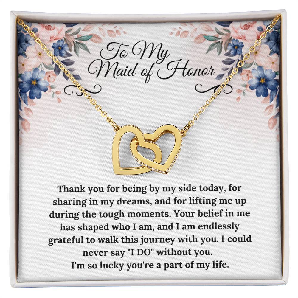 To My Maid of Honor Interlocking Hearts Necklace - Gifted Jewels