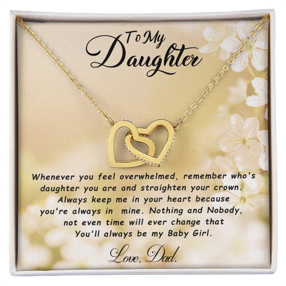 To My Daughter Interlocking Hearts Necklace - Gifted Jewels