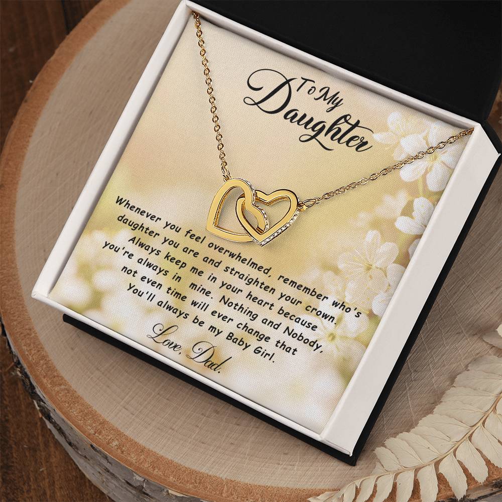 To My Daughter Interlocking Hearts Necklace - Gifted Jewels