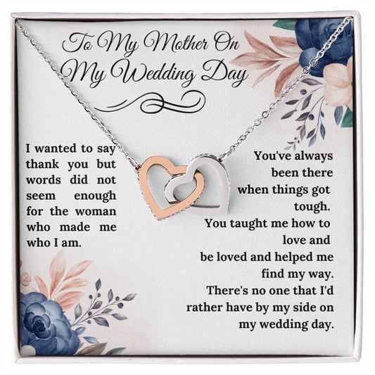 To My Mother On My Wedding Day Interlocking Hearts Necklace - Gifted Jewels