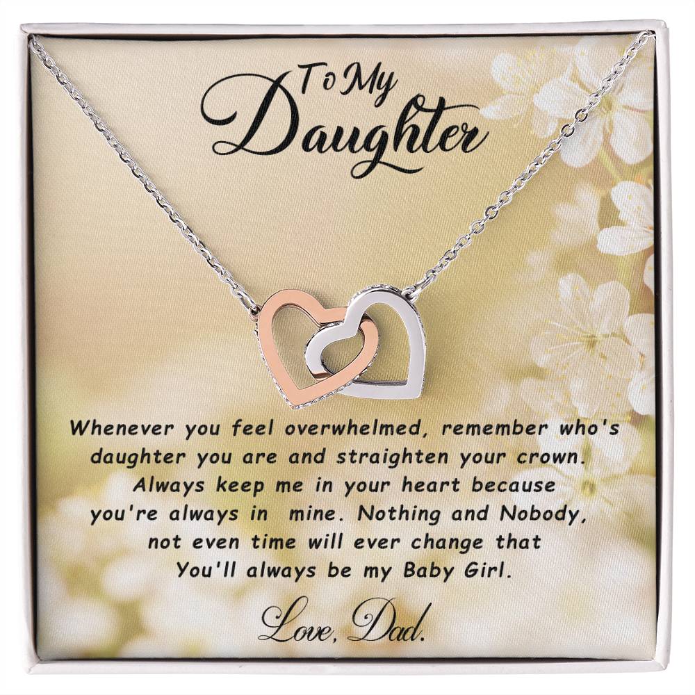 To My Daughter Interlocking Hearts Necklace - Gifted Jewels