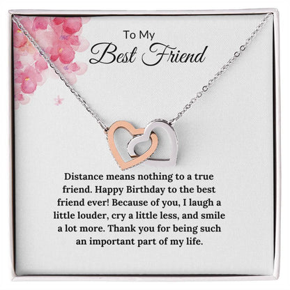 To My Best Friend Interlocking Hearts Necklace - Gifted Jewels