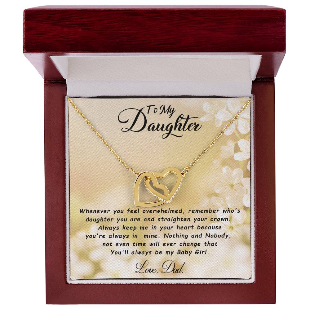 To My Daughter Interlocking Hearts Necklace - Gifted Jewels