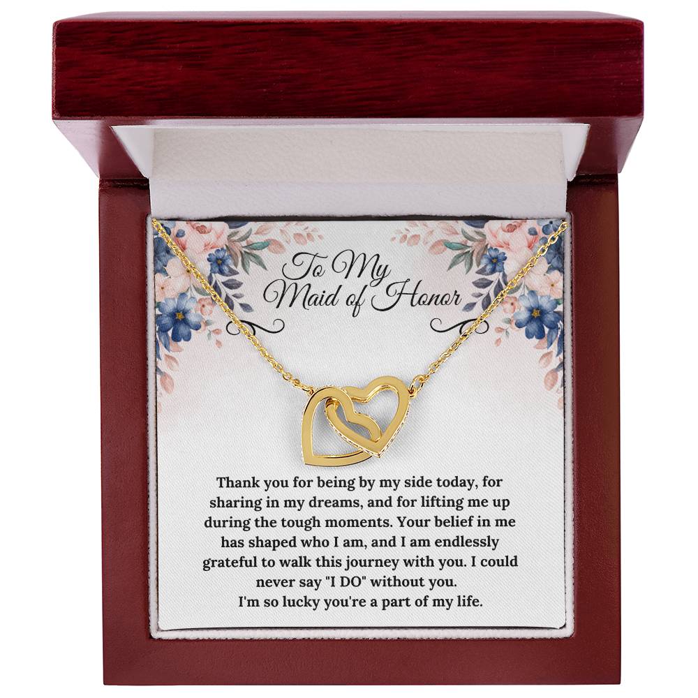 To My Maid of Honor Interlocking Hearts Necklace - Gifted Jewels