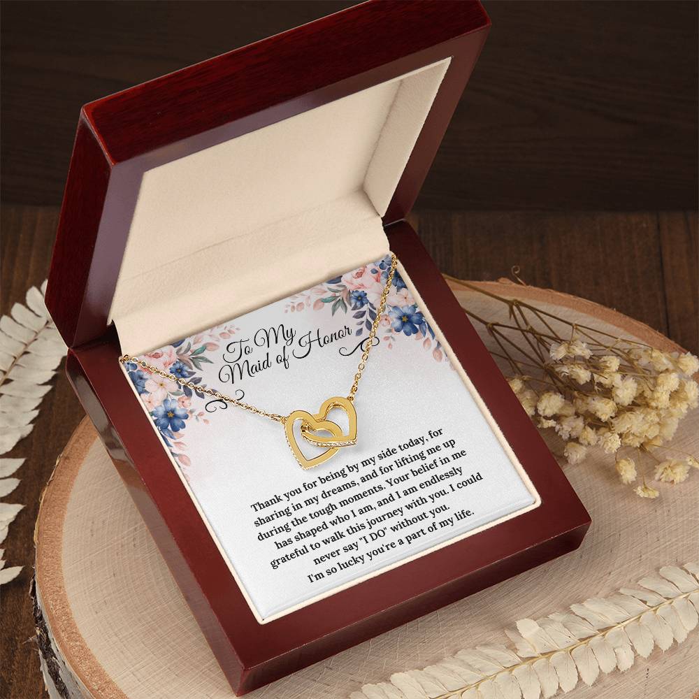 To My Maid of Honor Interlocking Hearts Necklace - Gifted Jewels