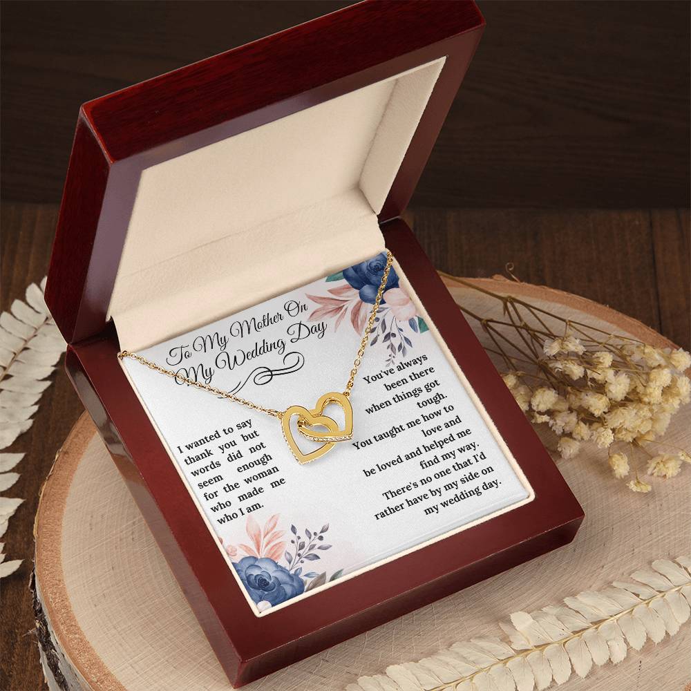 To My Mother On My Wedding Day Interlocking Hearts Necklace - Gifted Jewels