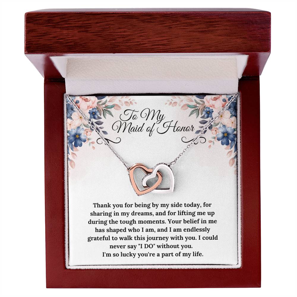 To My Maid of Honor Interlocking Hearts Necklace - Gifted Jewels