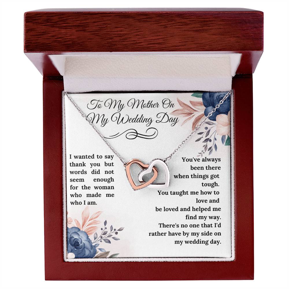 To My Mother On My Wedding Day Interlocking Hearts Necklace - Gifted Jewels