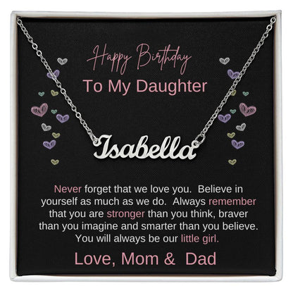 Happy Birthday Custom Name Necklace