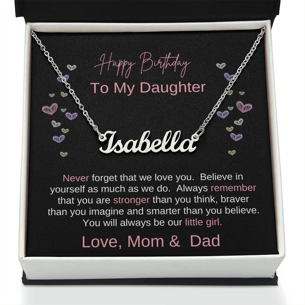 Happy Birthday Custom Name Necklace