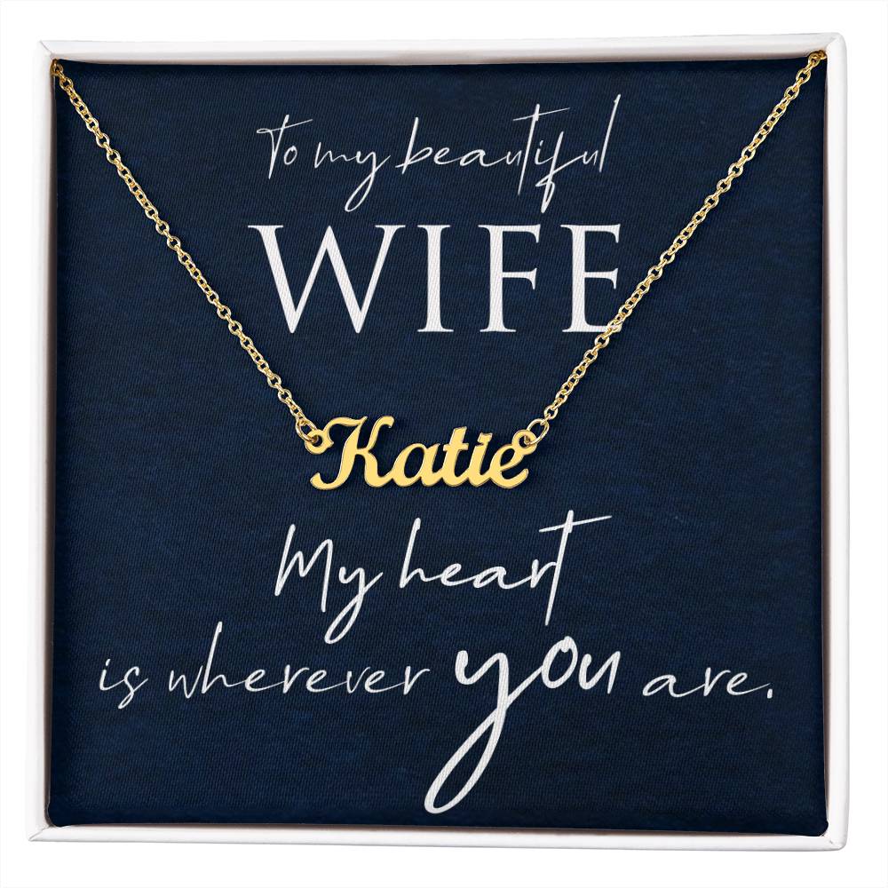 To My Wife Custom Name Necklace