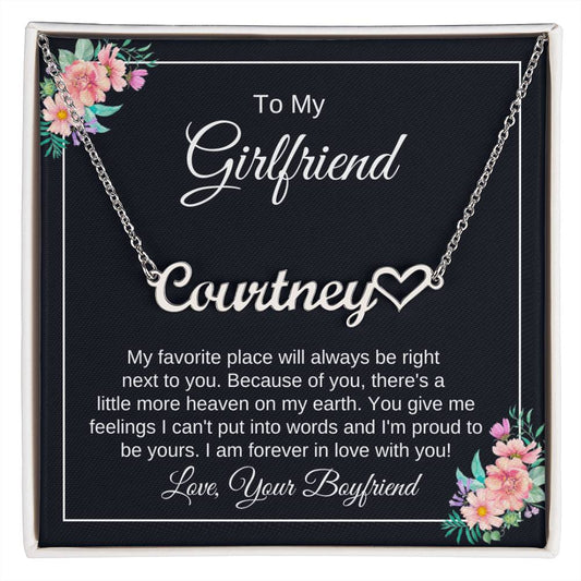 To My Girlfriend Custom Name Necklace