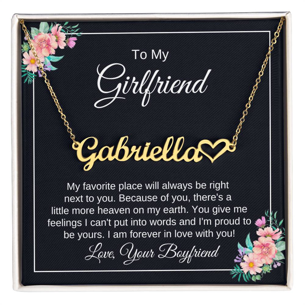 To My Girlfriend Custom Name Necklace