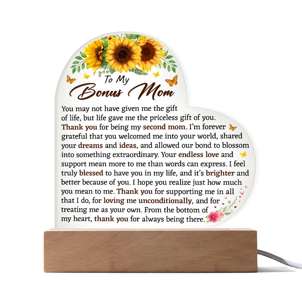 To My Bonus Mom Acrylic Plaque