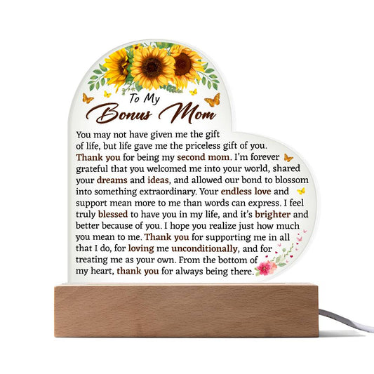 To My Bonus Mom Acrylic Plaque