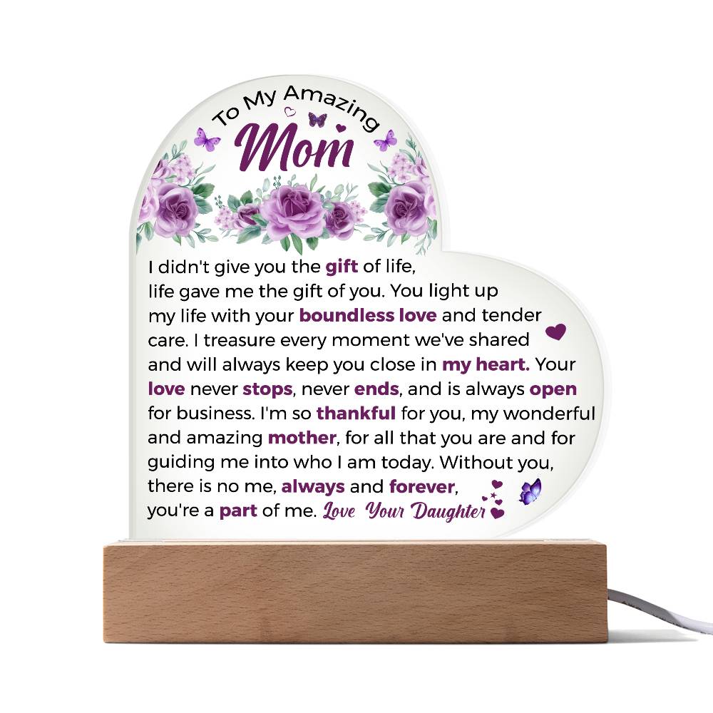 To My Amazing Mom Acrylic Plaque