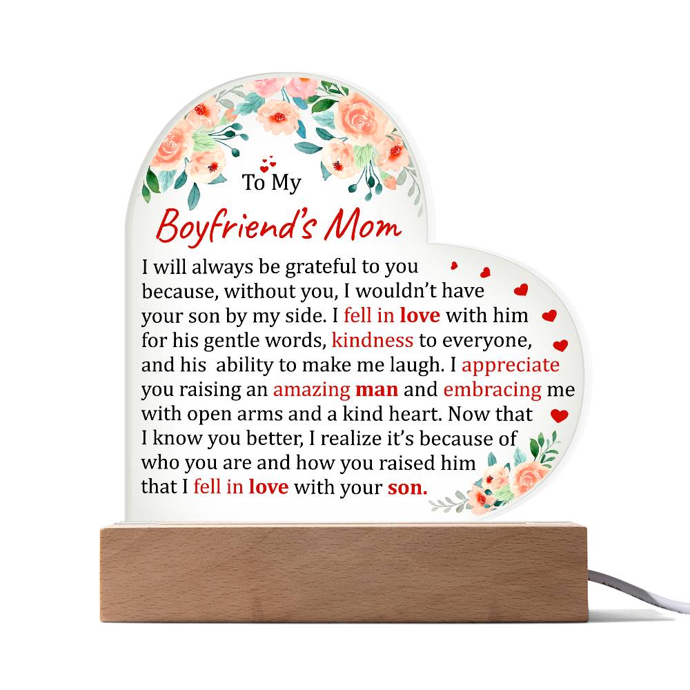 To My Boyfriend's Mom Acrylic Plaque