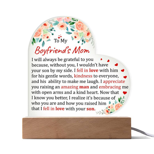 To My Boyfriend's Mom Acrylic Plaque