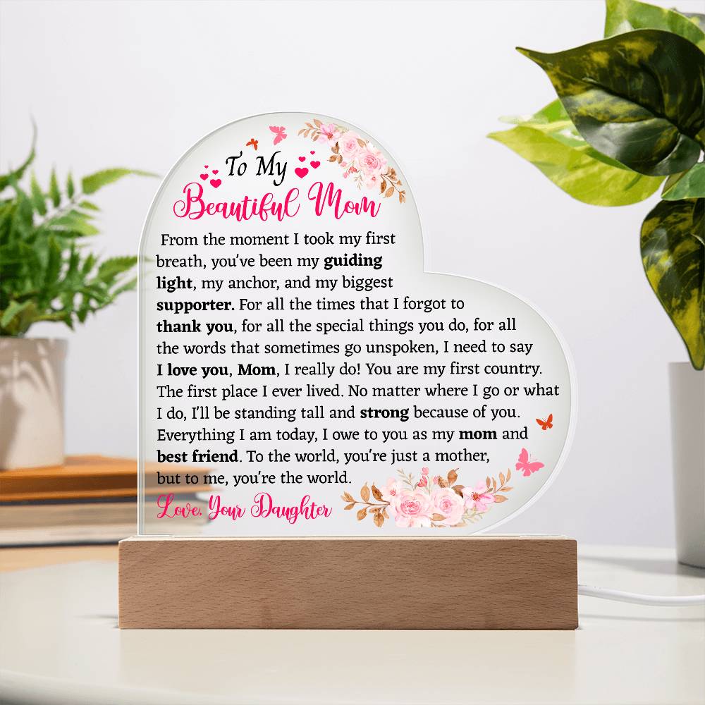 To My Beautiful Mom Acrylic Plaque