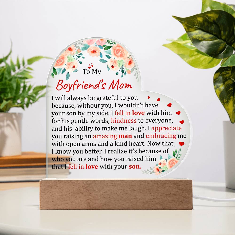 To My Boyfriend's Mom Acrylic Plaque