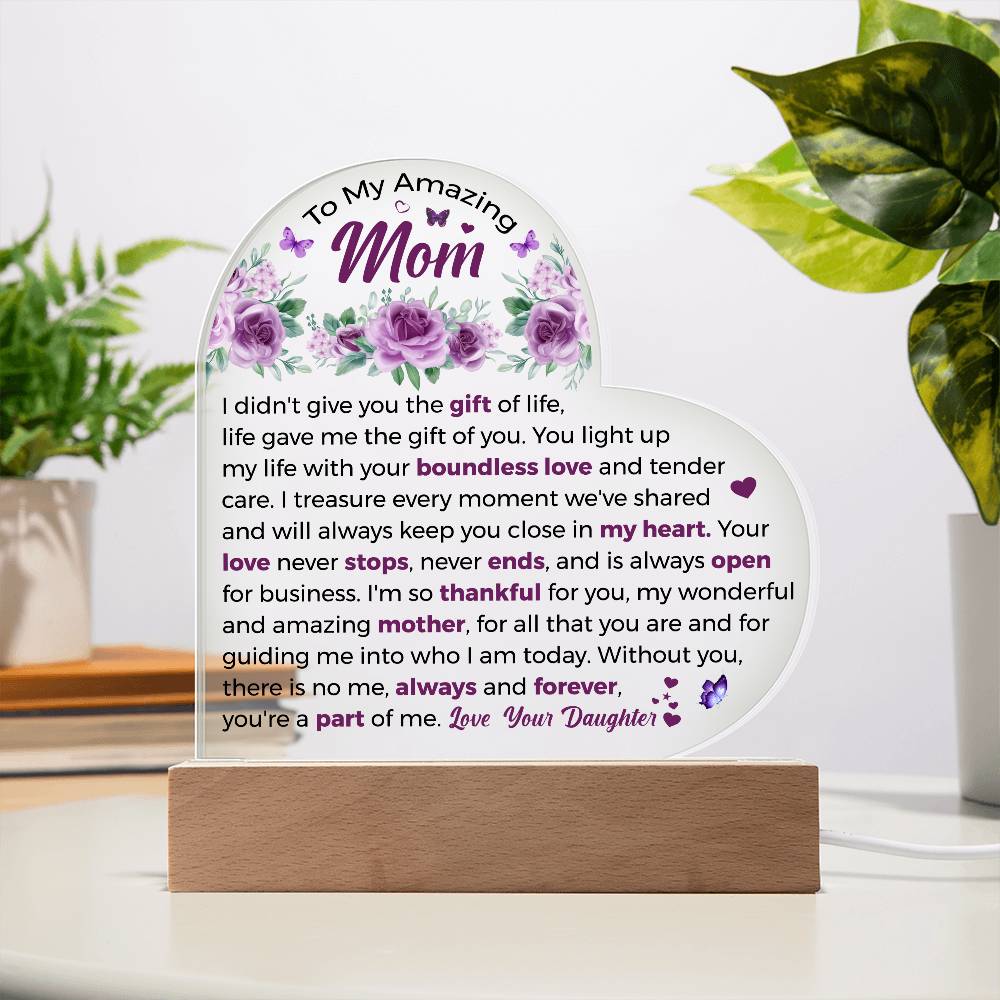 To My Amazing Mom Acrylic Plaque