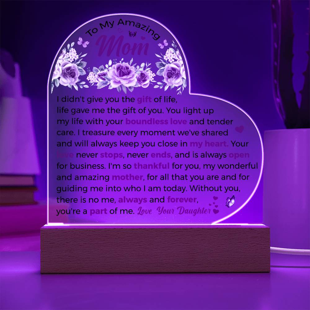 To My Amazing Mom Acrylic Plaque