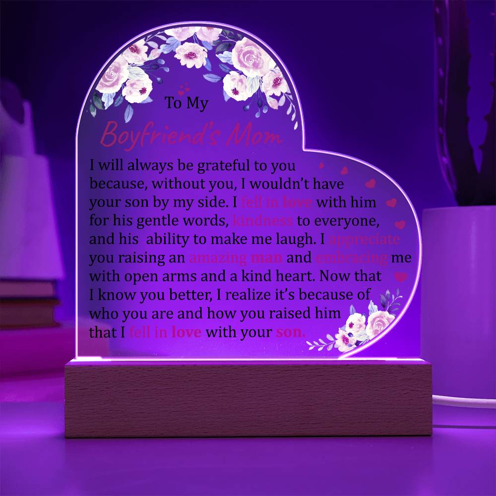 To My Boyfriend's Mom Acrylic Plaque