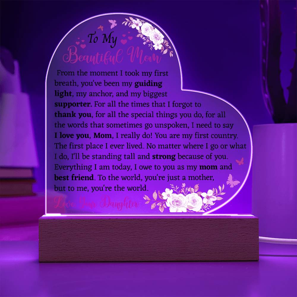 To My Beautiful Mom Acrylic Plaque