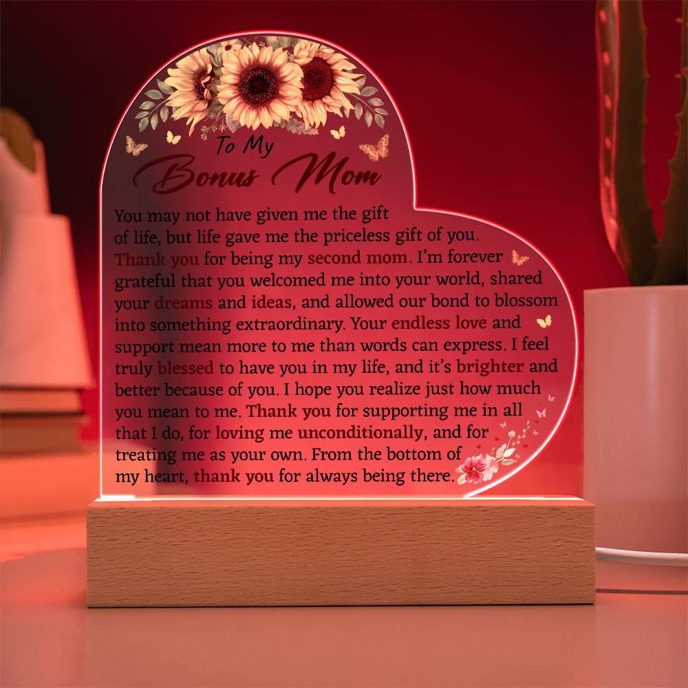 To My Bonus Mom Acrylic Plaque