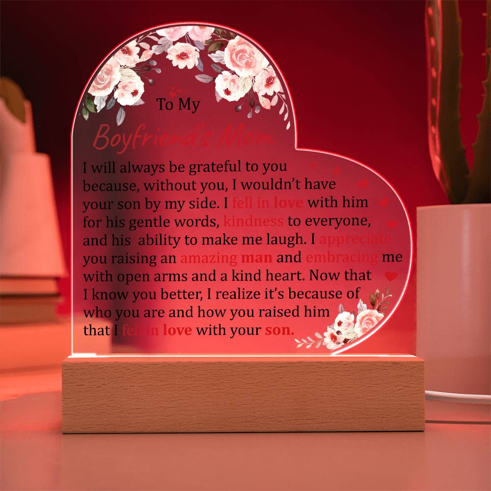 To My Boyfriend's Mom Acrylic Plaque