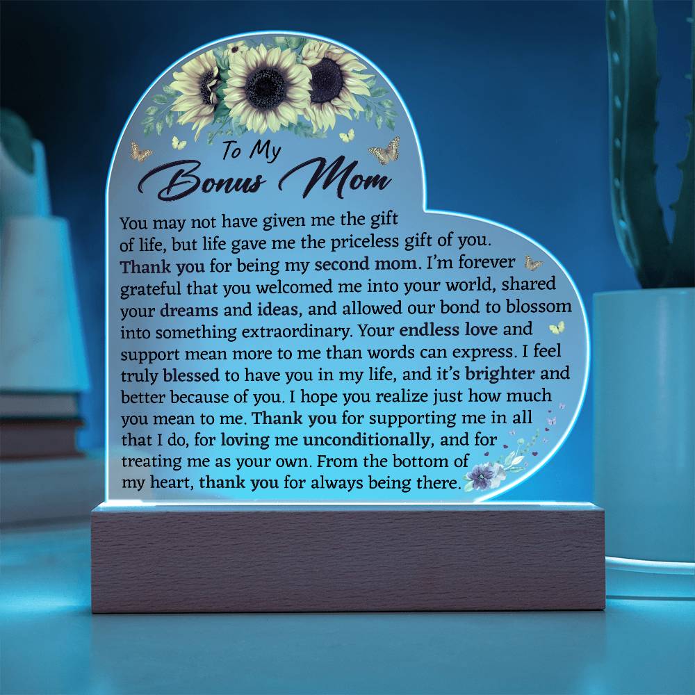 To My Bonus Mom Acrylic Plaque