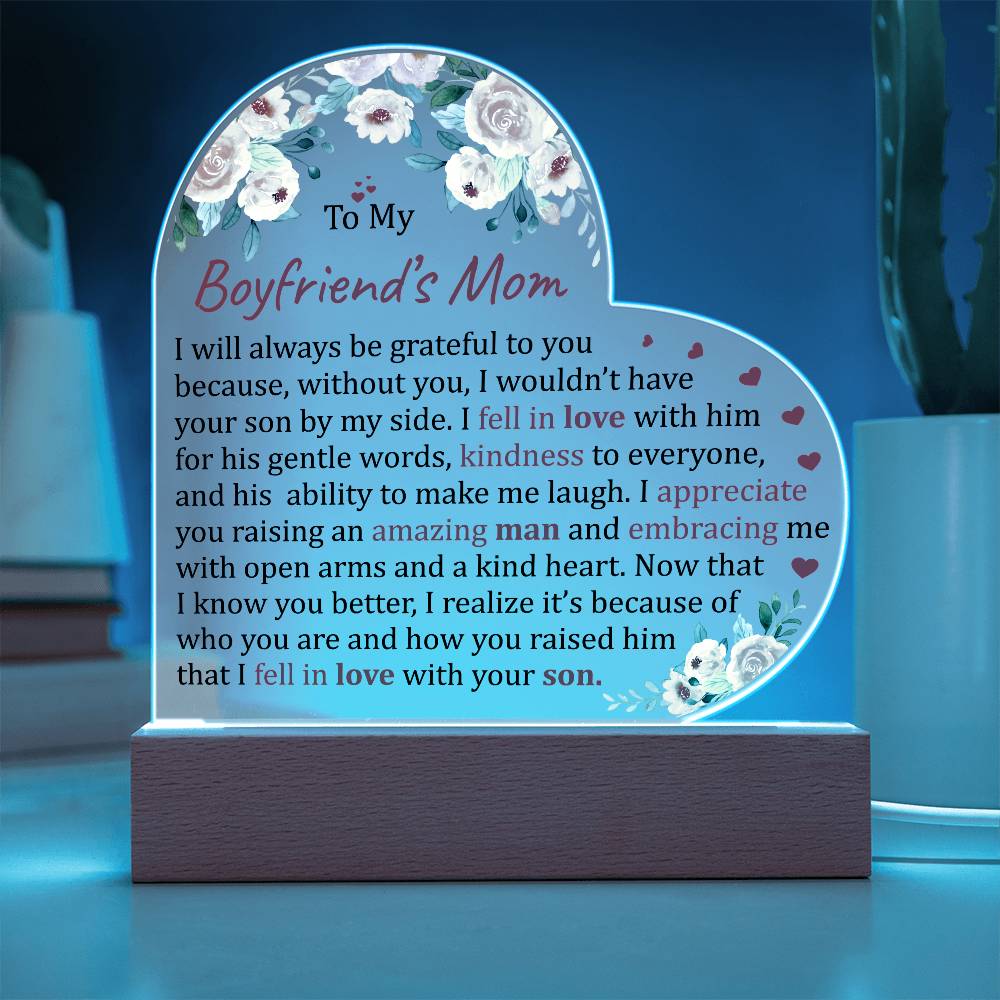 To My Boyfriend's Mom Acrylic Plaque