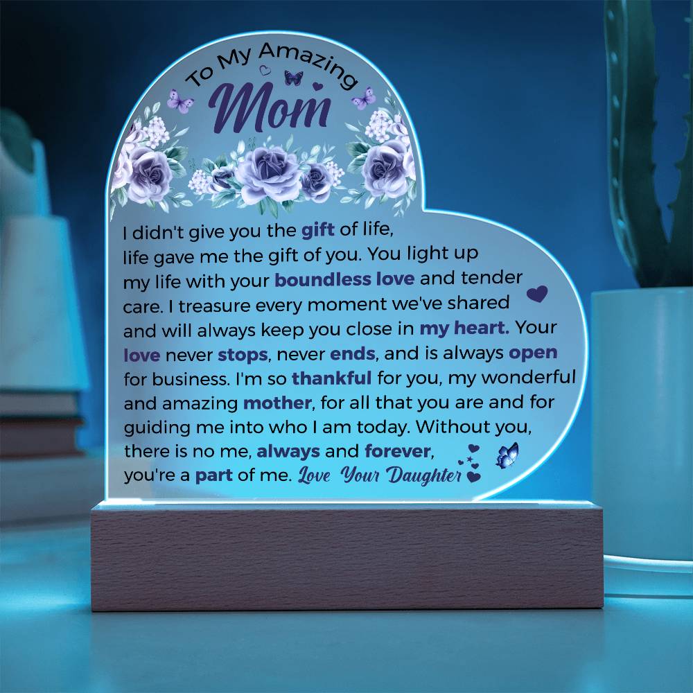 To My Amazing Mom Acrylic Plaque