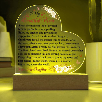 To My Beautiful Mom Acrylic Plaque