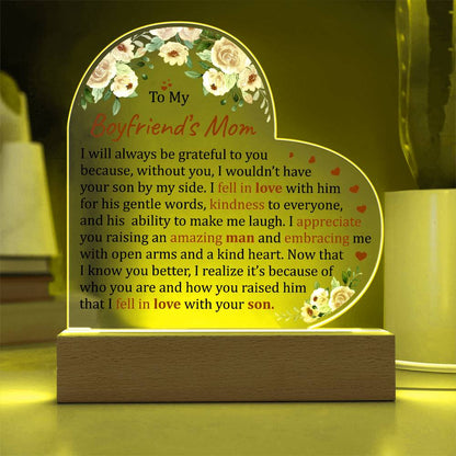 To My Boyfriend's Mom Acrylic Plaque