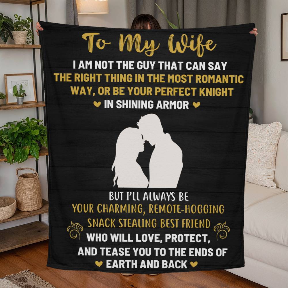 To My Wife Jersey Fleece Blanket Gift