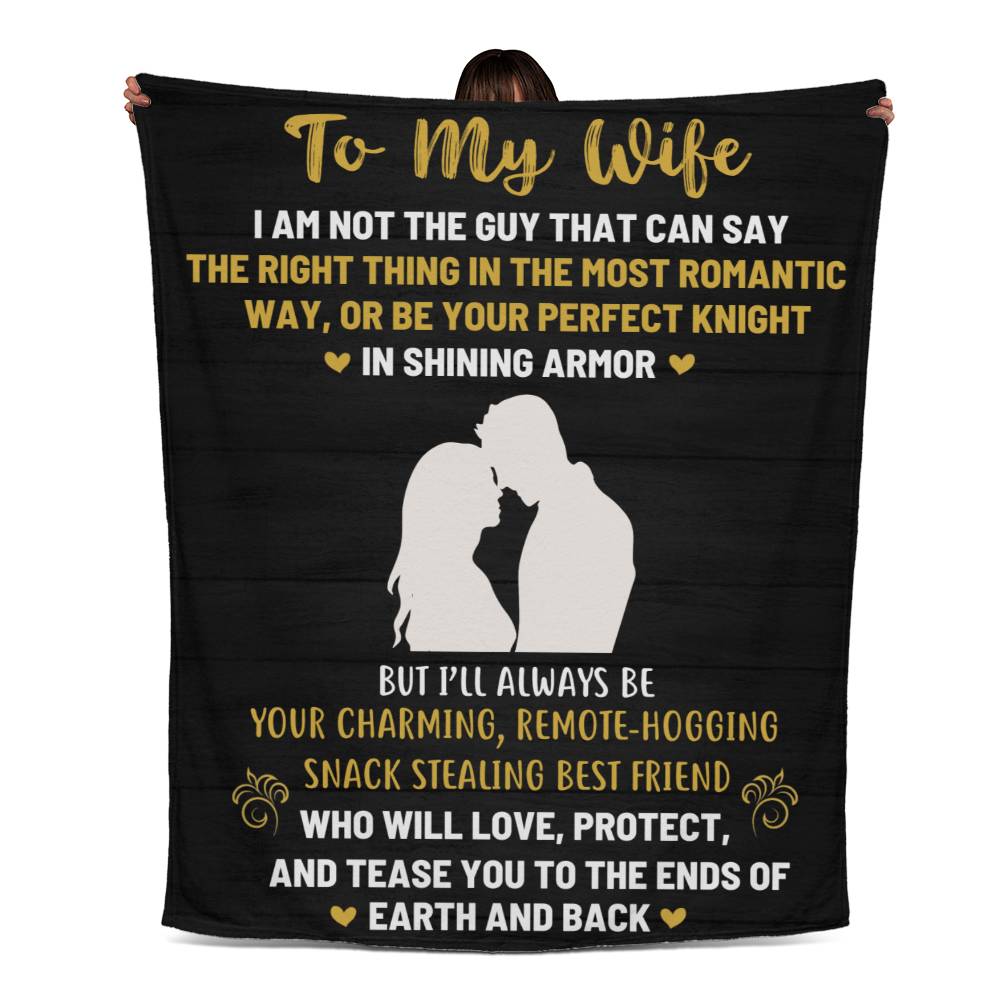 To My Wife Jersey Fleece Blanket Gift