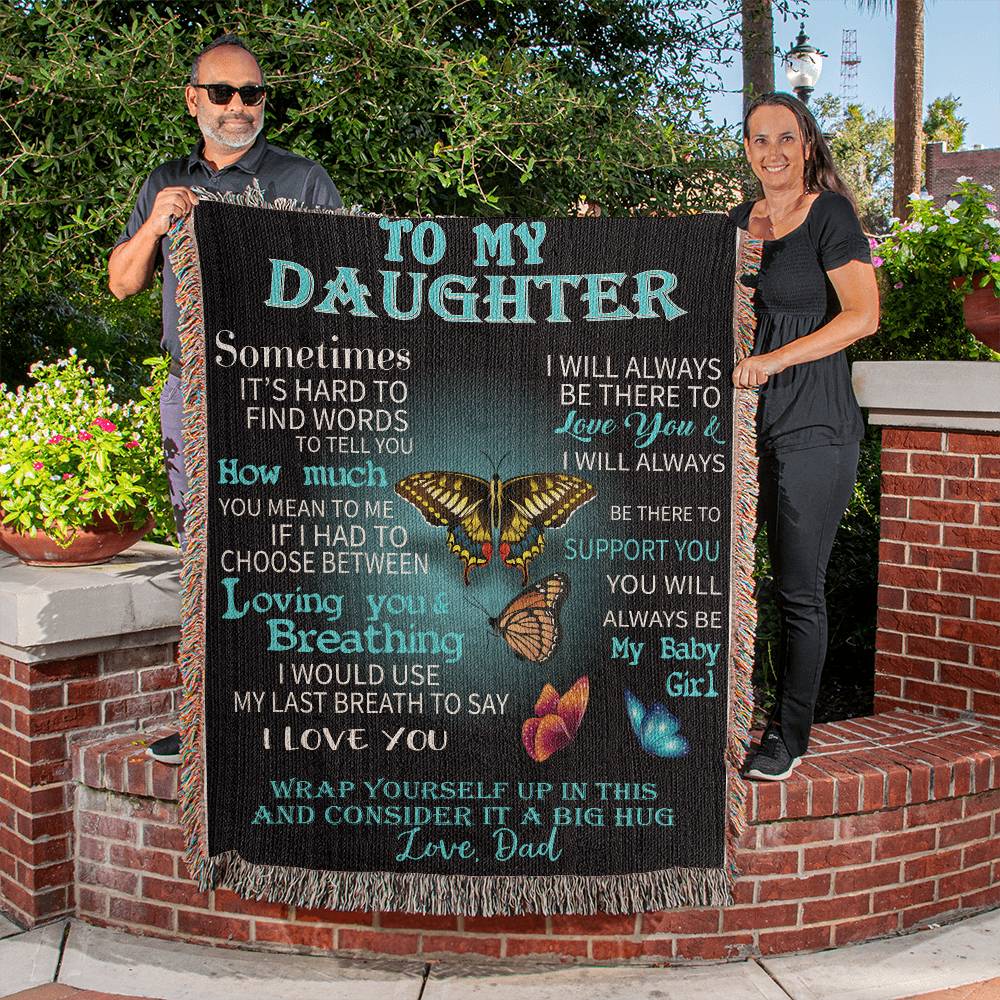 To My Daughter Woven Heirloom Blanket - Gifted Jewels