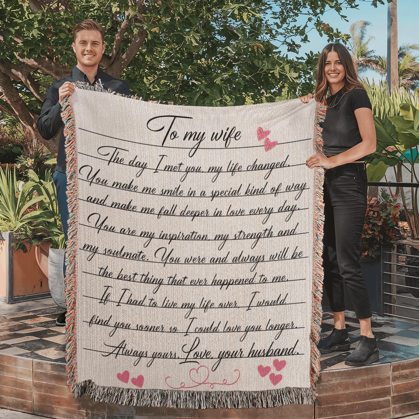 To My Wife Woven Heirloom Blanket Gift