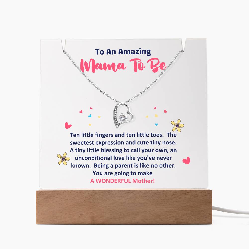 To An Amazing Mama To Be Acrylic Bundle Forever Love Necklace